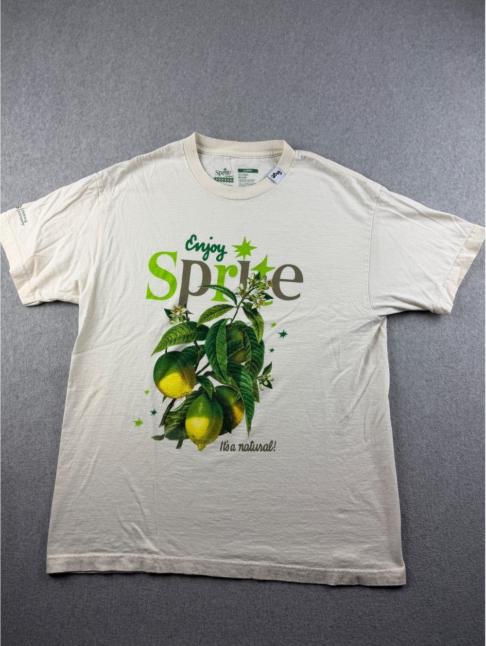 LRG x Sprite Mens Large T Shirt Enjoy Sprite Its a Natural Lemon Graphic Tee